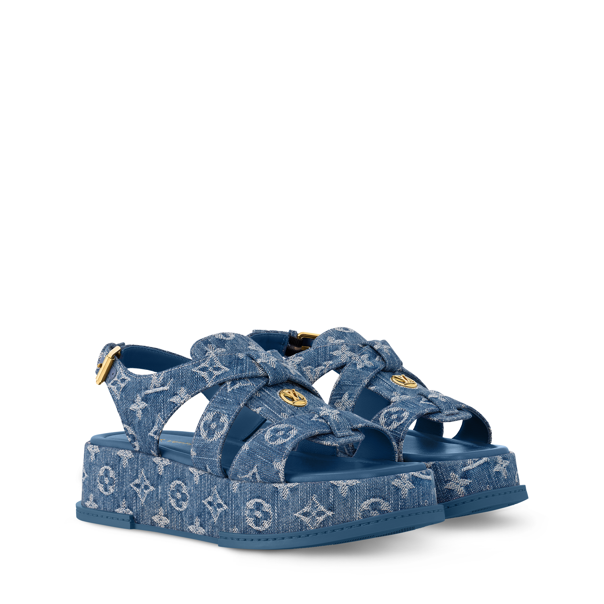 ■LOUIS VUITTON■替えヒール付き■デニム地モノグラムミュール■お花■ □LOUIS VUITTON□替えヒール付き□デニム地モノグラムミュール□お花